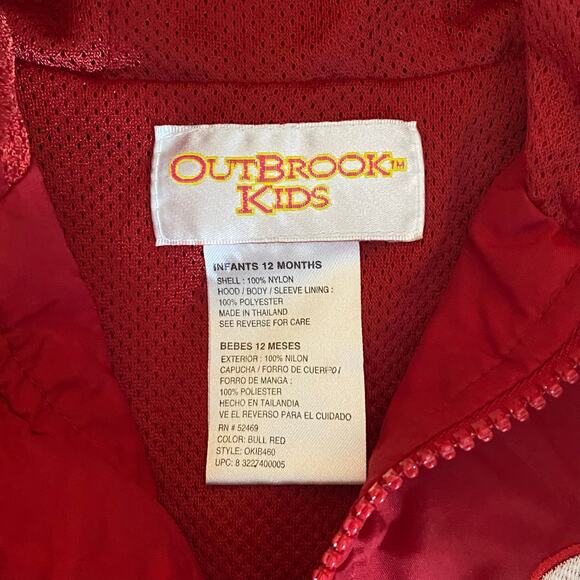 Cincinnati Reds Outbrook Kids Windbreaker Jacket Size 12 Months Red - Picture 3 of 6